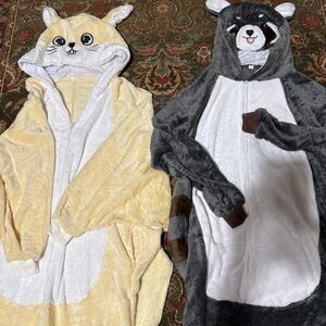 Adult Onesie, Animal Halloween Costume, Unisex Cosplay Pajamas rabbit raccoon
